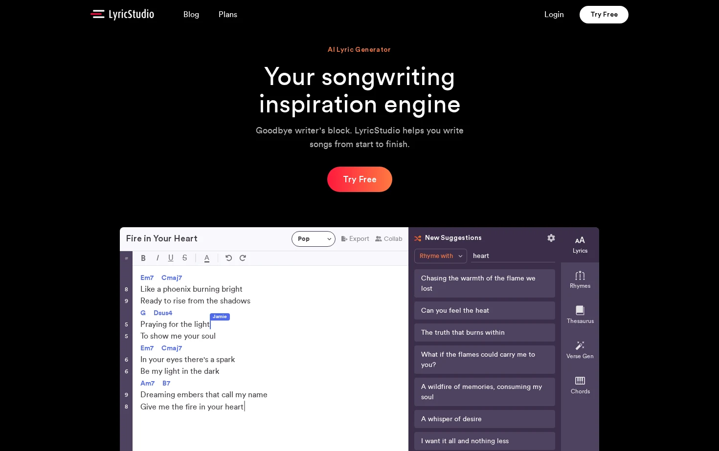 LyricStudio 页面快照